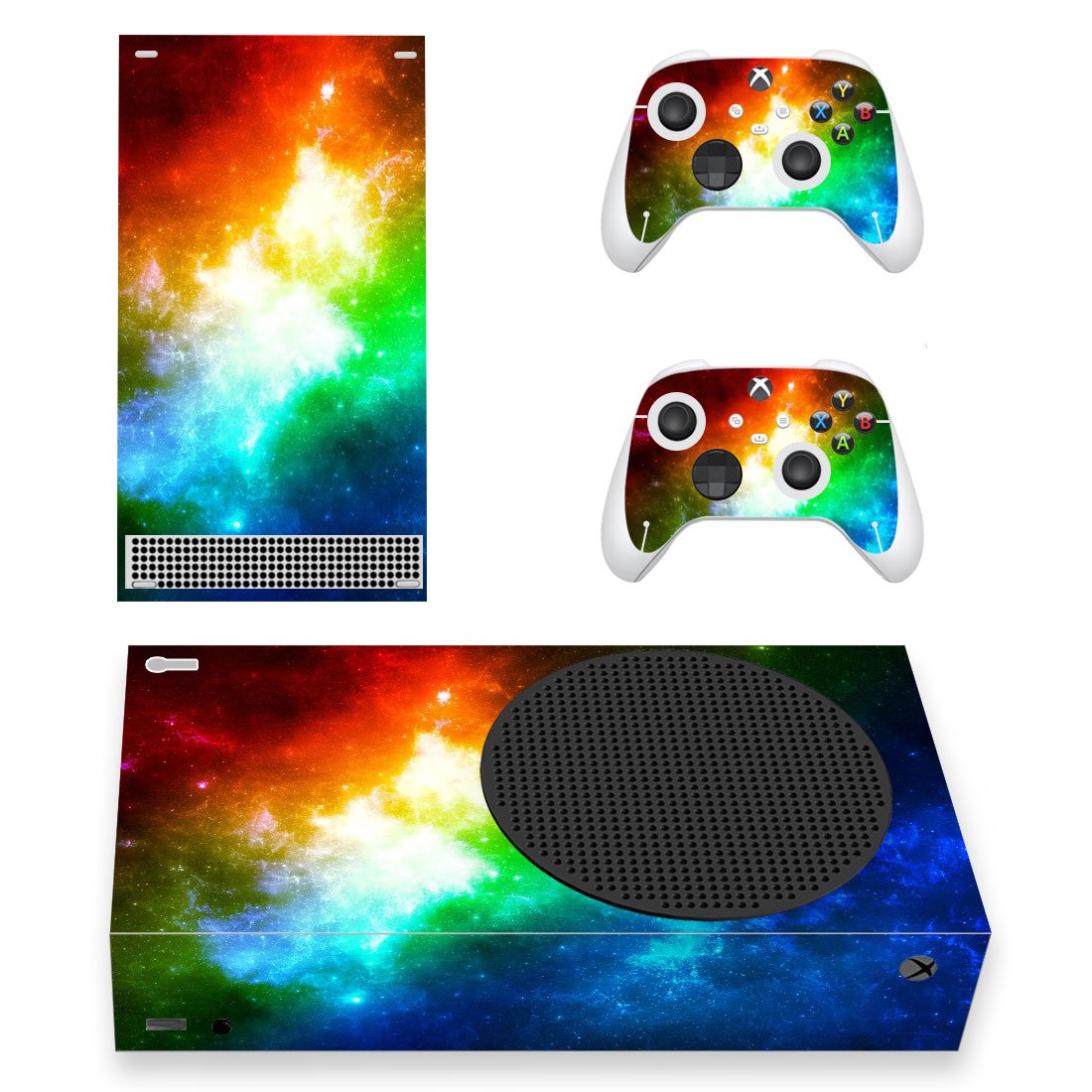 Galaxy View decal skin sticker for Xbox Series S console with controllers