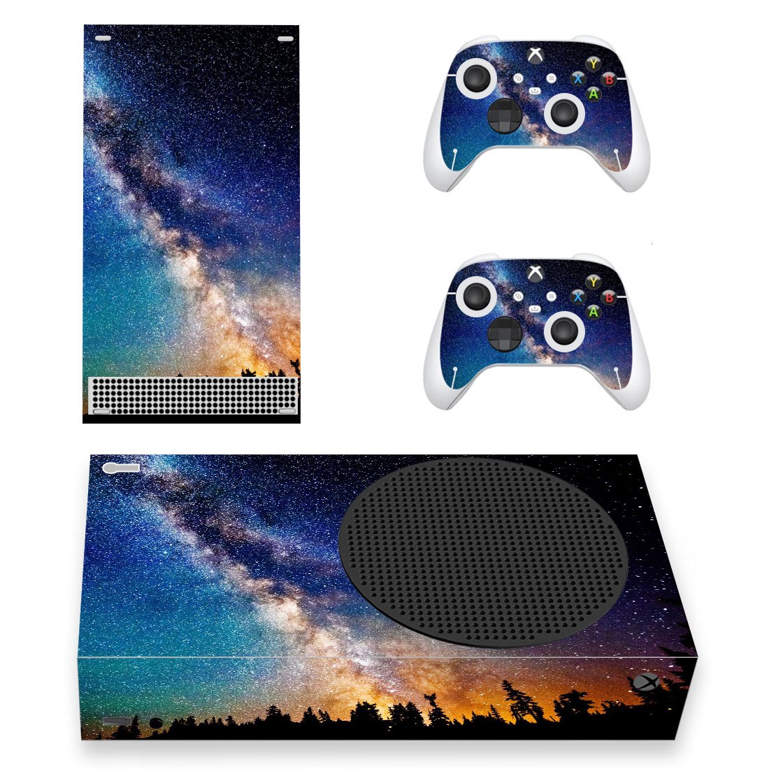 Galaxy View decal skin sticker for Xbox Series S console with controllers