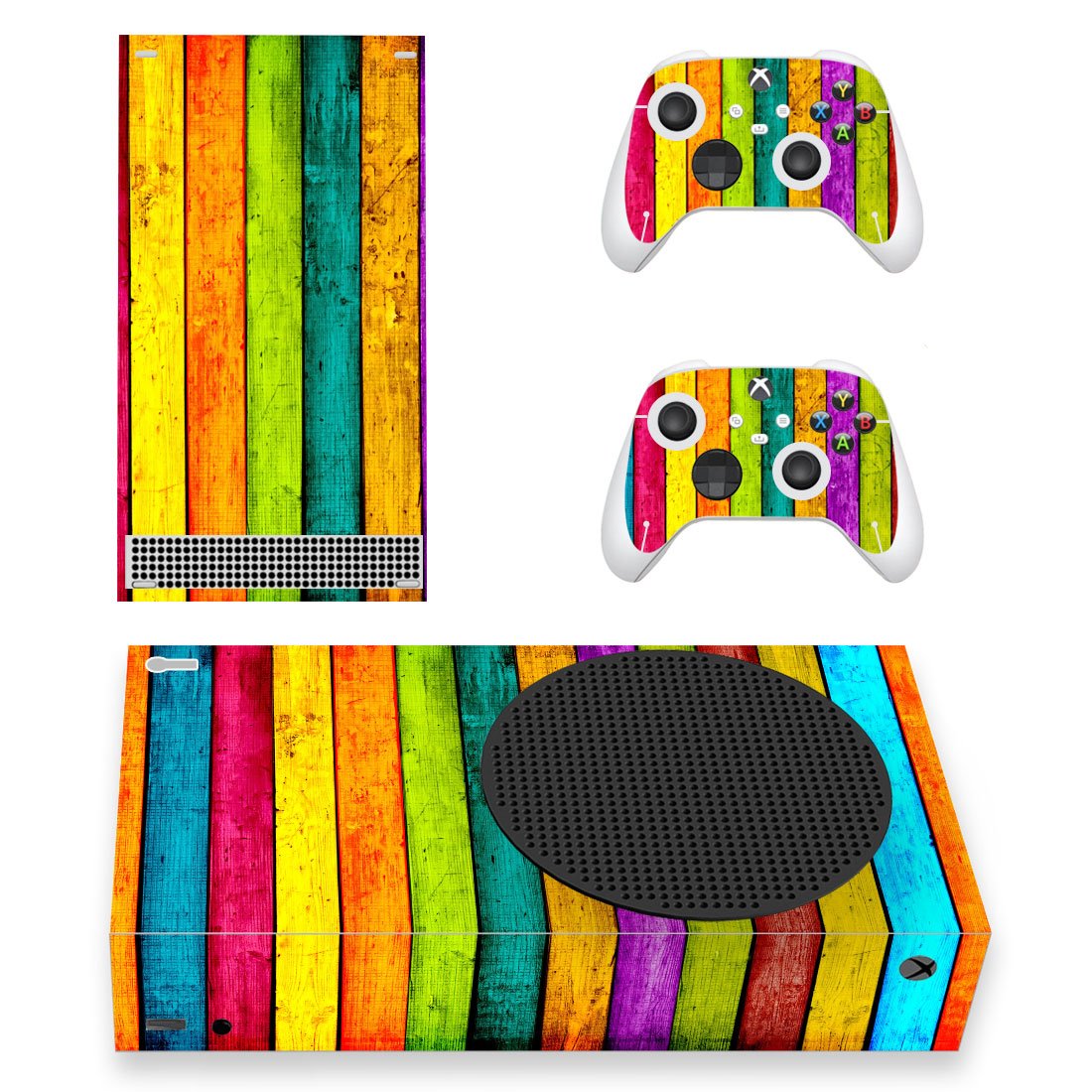 Wood Texture decal skin sticker for Xbox Series S console with controllers