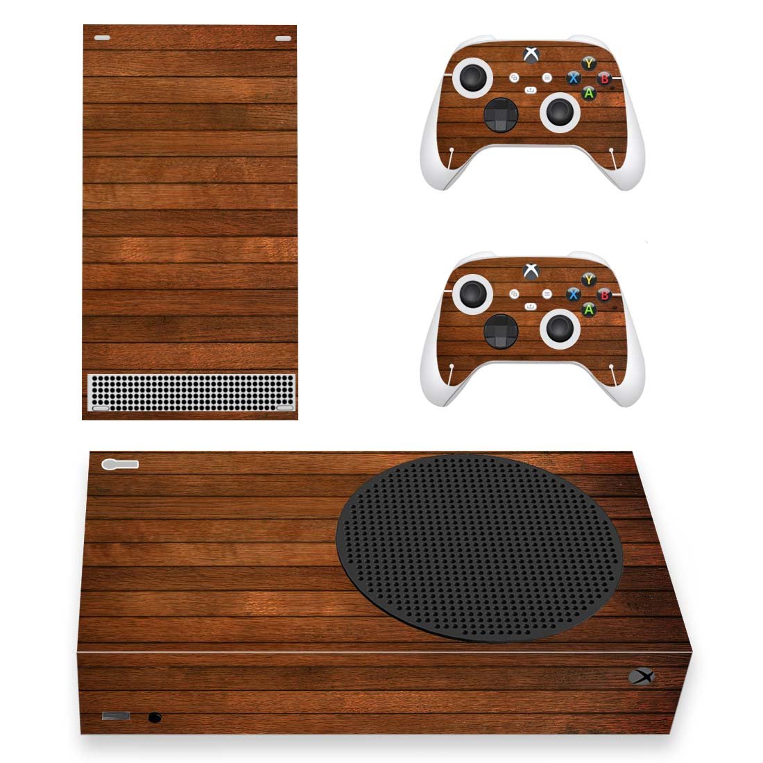 Wood Texture decal skin sticker for Xbox Series S console with controllers