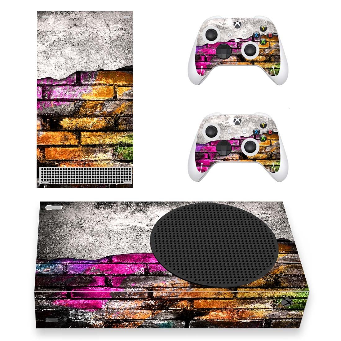 Brick Texture decal skin sticker for Xbox Series S console with controllers