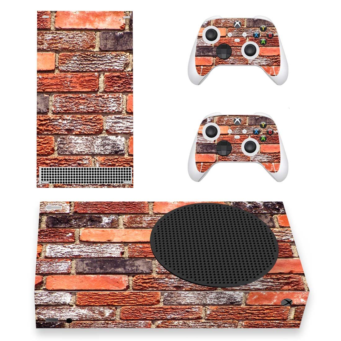 Brick Texture decal skin sticker for Xbox Series S console with controllers