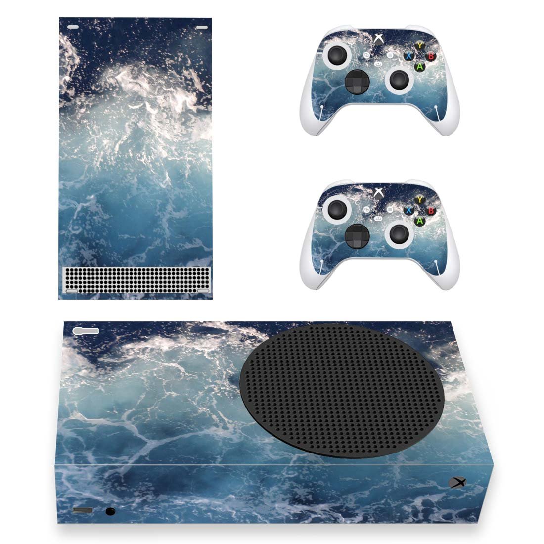Marble texture decal skin sticker for Xbox Series S console with controllers
