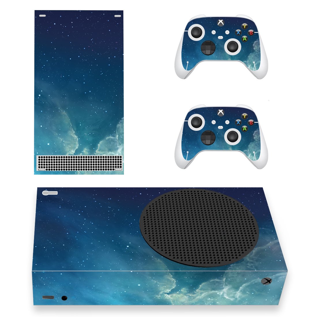 Galaxy View decal skin sticker for Xbox Series S console with controllers
