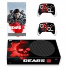 Gears 5 decal skin sticker for Xbox Series S console with controllers