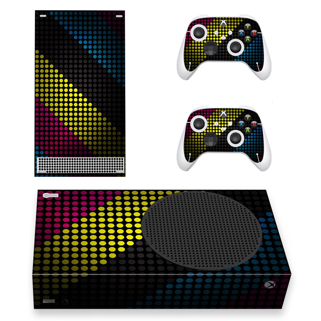 Digital Texture decal skin sticker for Xbox Series S console with controllers
