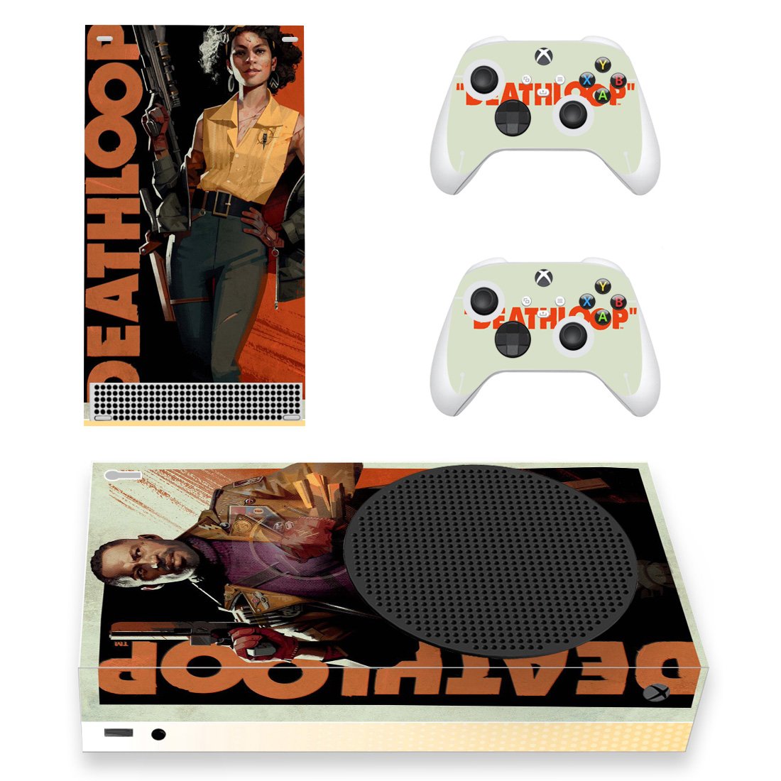 Deathloop decal skin sticker for Xbox Series S console with controllers