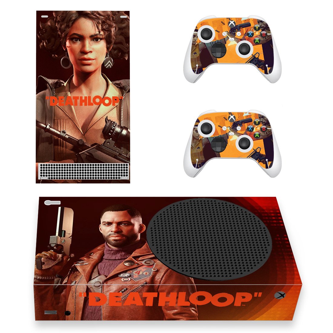 Deathloop decal skin sticker for Xbox Series S console with controllers