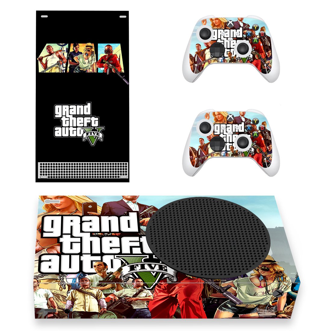 Grand theft Auto 5 decal skin sticker for Xbox Series S console with controllers