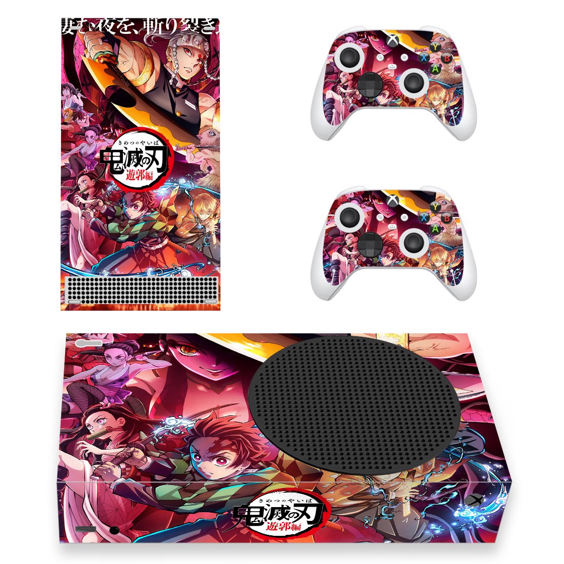 Demon Slayer decal skin sticker for Xbox Series S console with controllers