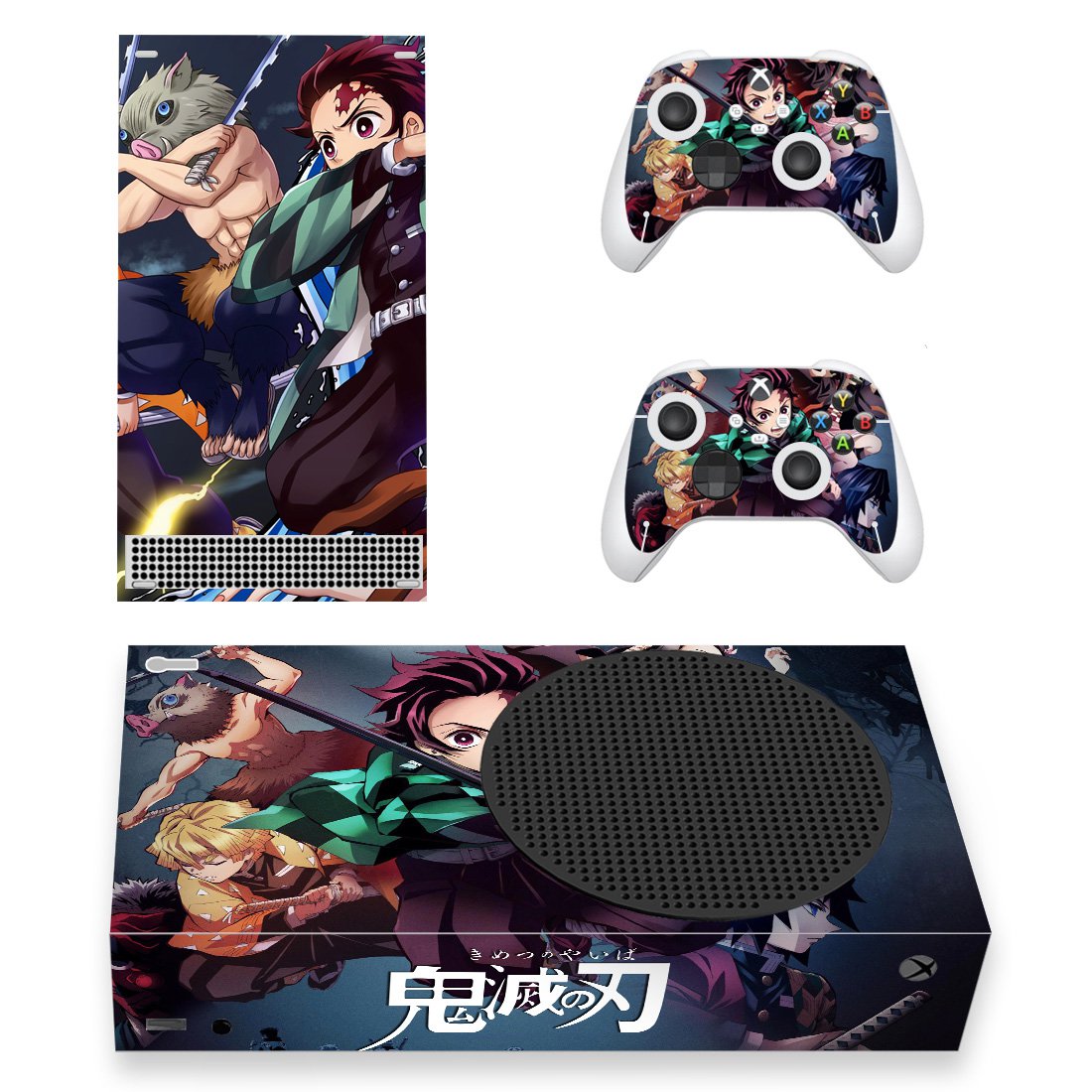Demon Slayer decal skin sticker for Xbox Series S console with controllers