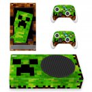 Minecraft decal skin sticker for Xbox Series S console with controllers