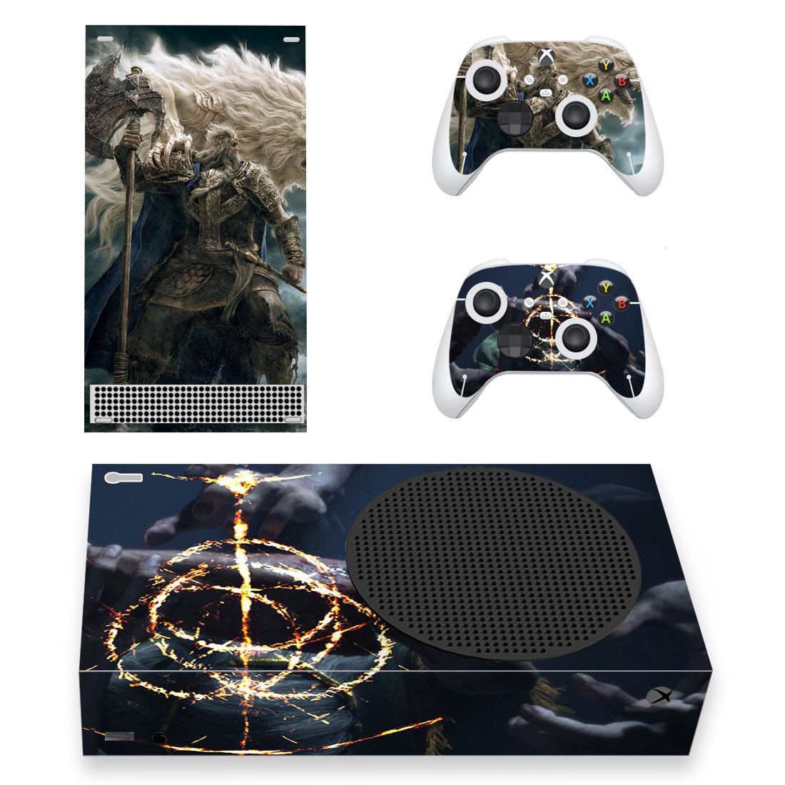 Elden Ring decal skin sticker for Xbox Series S console with controllers