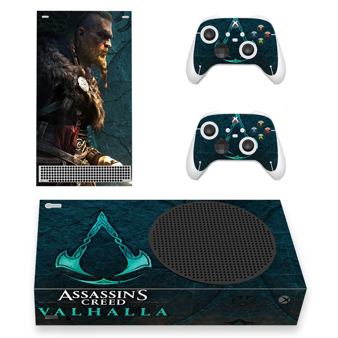 Assassin's Creed Valhalla decal skin sticker for Xbox Series S console with controllers