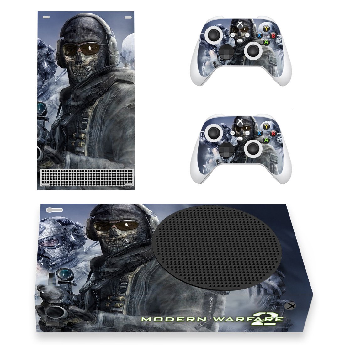 COD Modern Warfare 2 decal skin sticker for Xbox Series S console with controllers