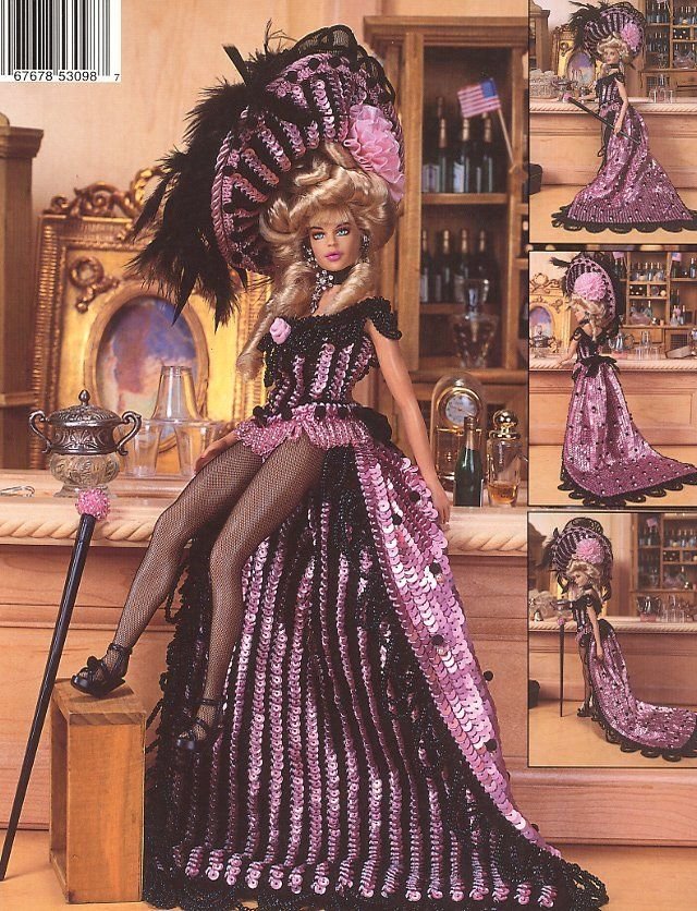 1899 Wild West Showgirl Outfit For Barbie Paradise 87 Crochet Pattern New