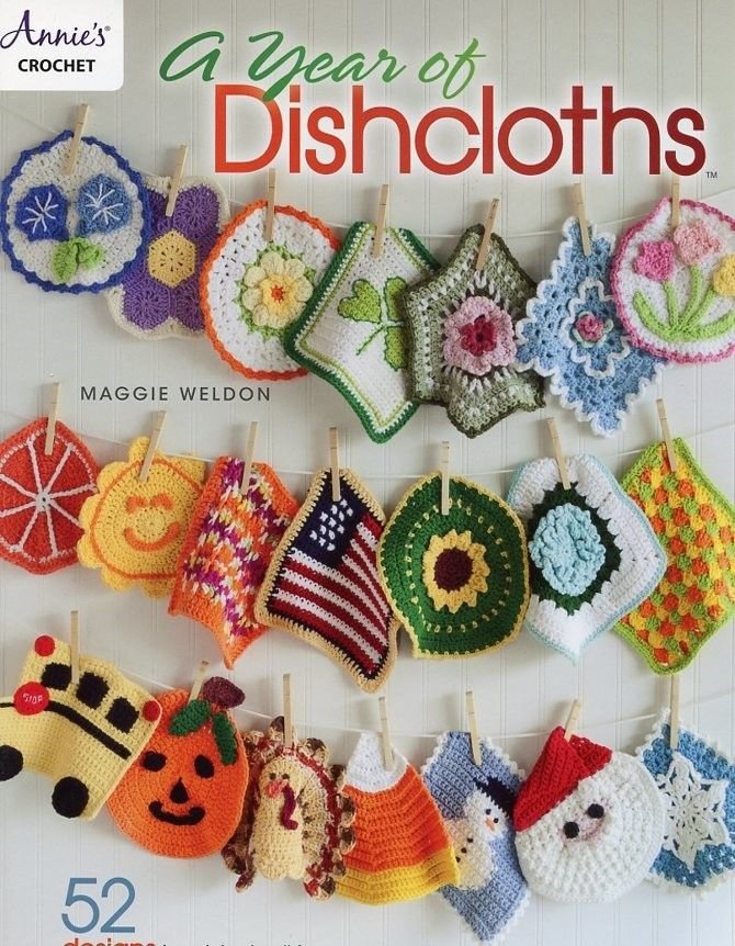 A Year of Dishcloths Maggie Weldon 52 Crochet PATTERNS/INSTRUCTIONS NEW