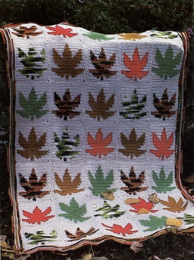 Maple Leaf Afghan Cavendish Crochet Pattern/Instructions Leaflet NEW