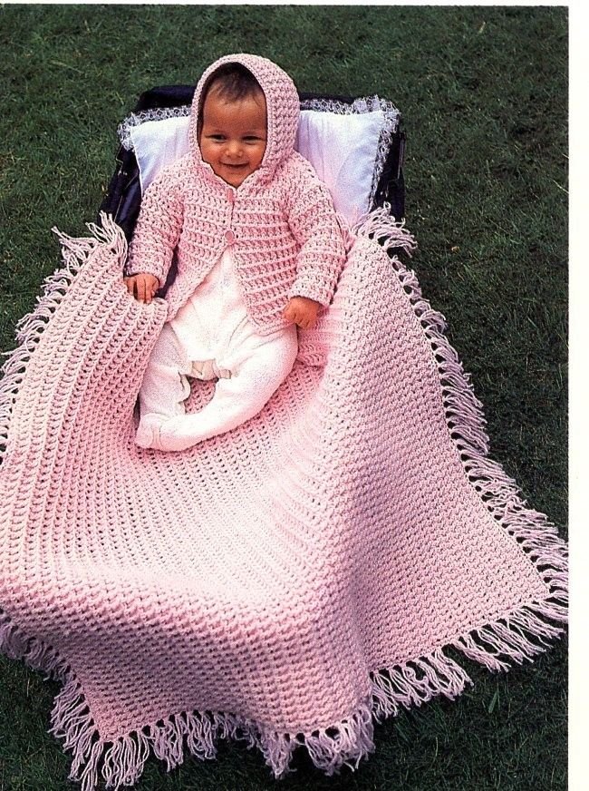 Baby Blanket & Hooded Jacket Cavendish Crochet Pattern/Instructions NEW