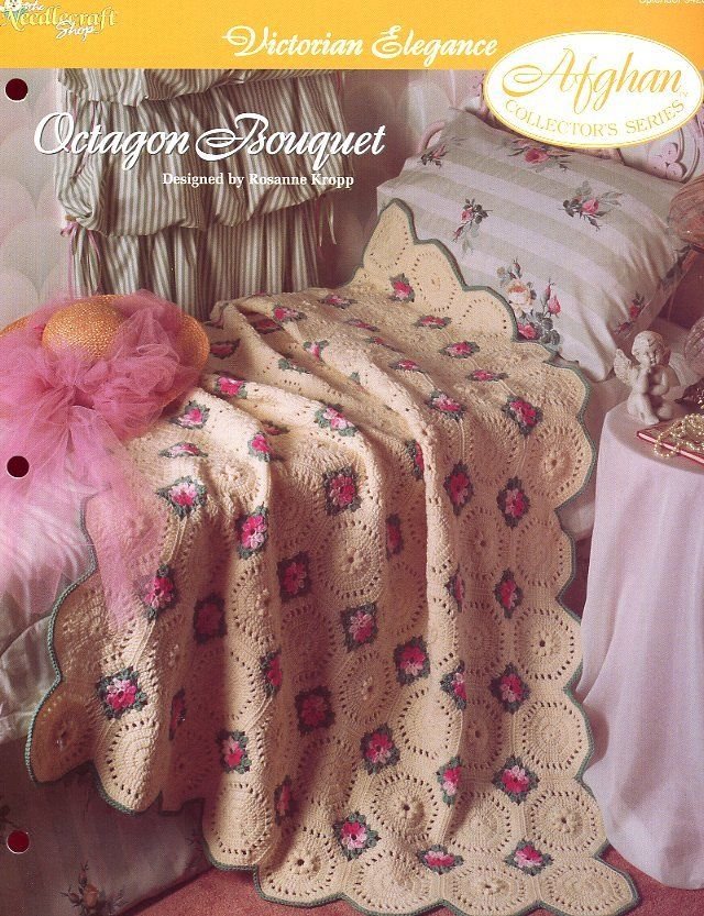 Octagon Bouquet Victorian Elegance Afghan TNS Crochet PATTERN ...