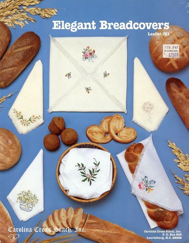 Elegant Breadcovers Bread Cloths Cross Stitch Pattern Leaflet
