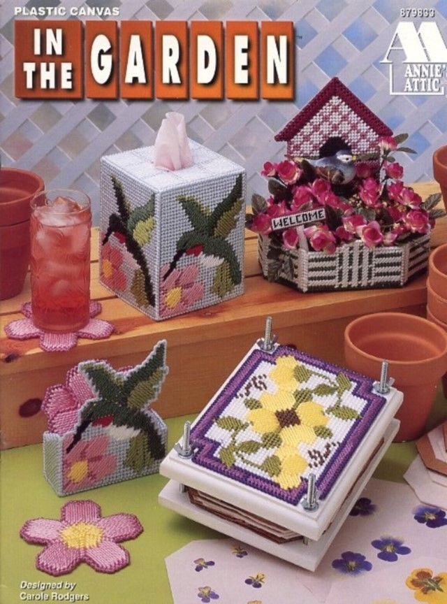 In The Garden Annie's 7 Mesh Plastic Canvas Pattern/Instructions NEW