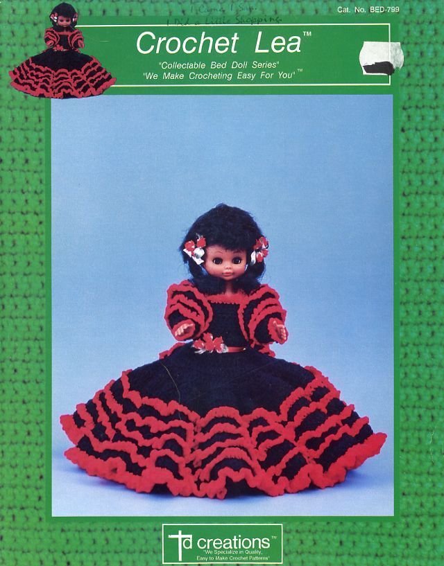 Crochet Lea 13" Bed Doll Outfit Td Creations Pattern/Instructions Leaflet