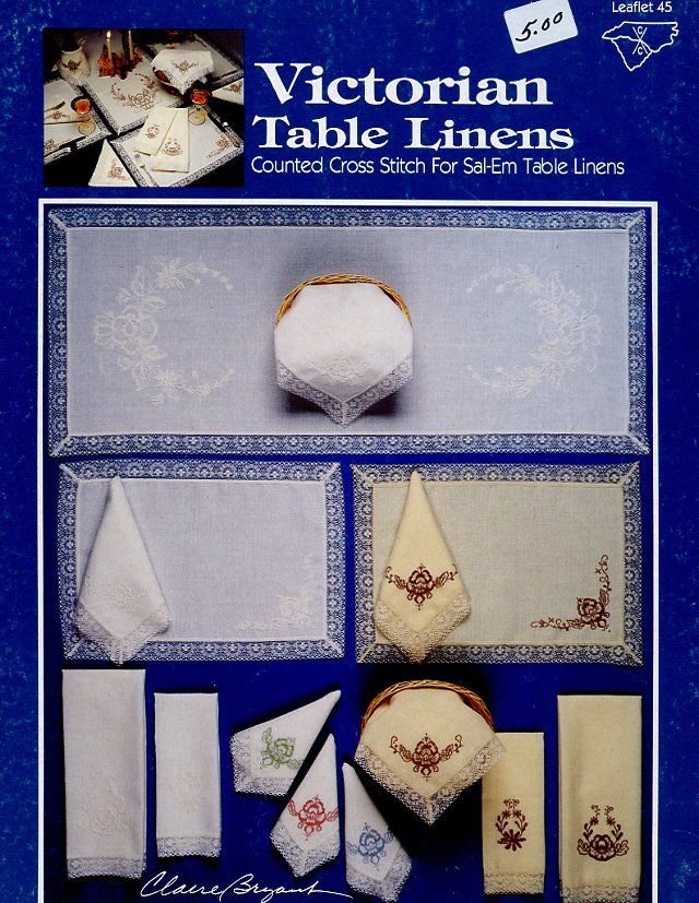Victorian Table Linens Cross Stitch Pattern Leaflet 30 Days To Shop & Pay!
