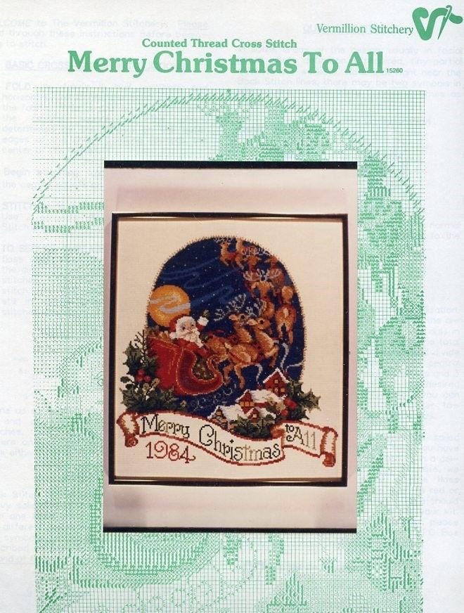 Merry Christmas to All Vermillion Stitchery Cross Stitch Pattern NEW RARE