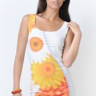 Beautiful Yellow Orange White Mini Dress