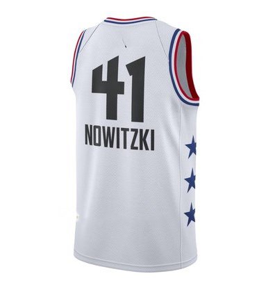 Men's 2019 NBA All Star Dirk Nowitzki #41 Basketball Jersey White New