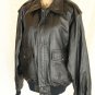 NewKing Kingleather Black Leather Bomber Jacket Coat sz M Sharp!