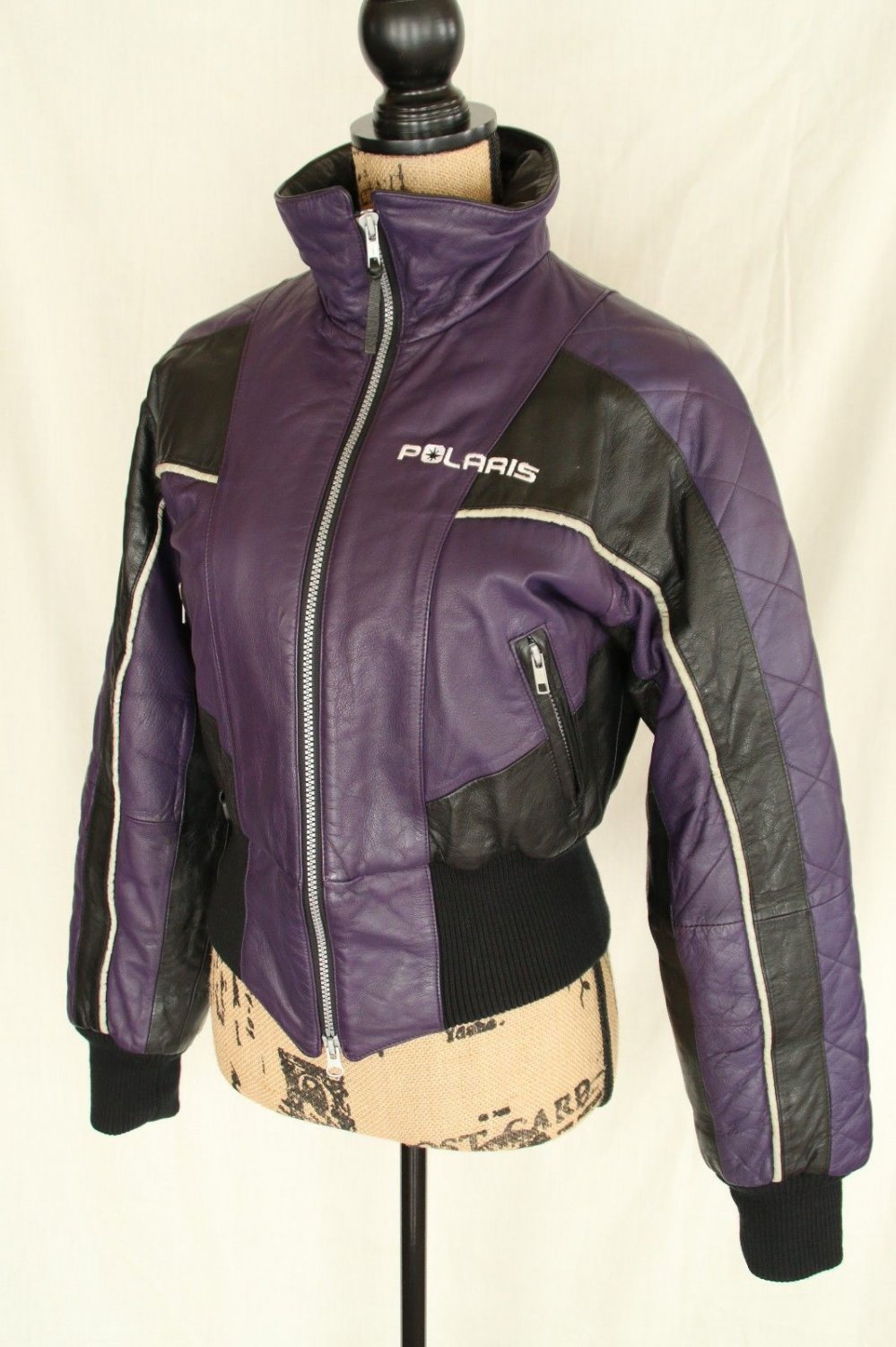 Vintage Purple POLARIS Racing Hein Gericke Leather Snowmobile Jacket ...