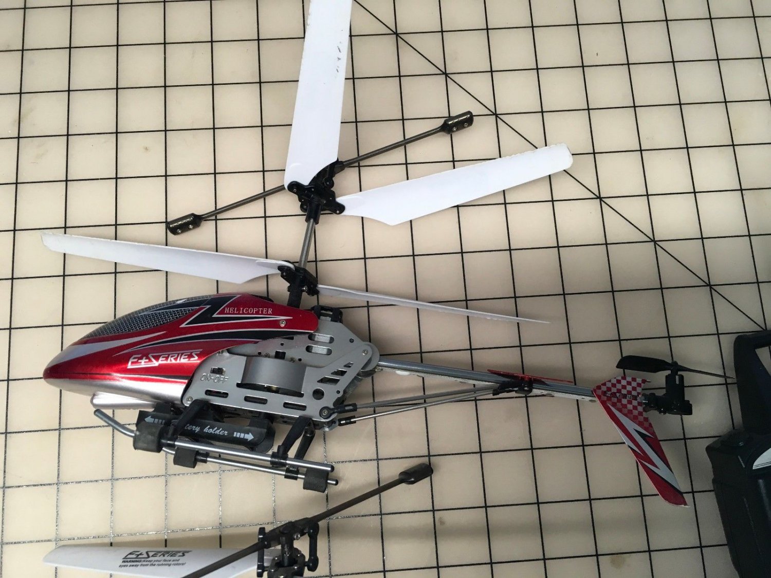 F+ Series Double Blade Red 10" Helicopters RC with remote batteries charger