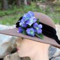 Womens Brown Hat Wool Felt W/ Flower Accent