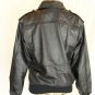 NewKing Kingleather Black Leather Bomber Jacket Coat sz S Sharp!