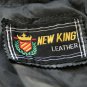 NewKing Kingleather Black Leather Bomber Jacket Coat sz S Sharp!