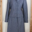 Vintage Custom Made Women's Size 4 Gray Wool Fitted 40's Style Skirt Suit