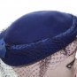 Vtg 30 40s Hat Navy Blue Cloche Wool Up Brim French Netting