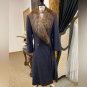 Beaver Fur Collar Wool Pea Coat sz M