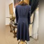 Beaver Fur Collar Wool Pea Coat sz M