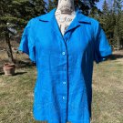 Units Vintage 90s Womans Blouse 100% LINEN Button Up Short Sleeve Size Small Units Vintage 90s Womans Blouse 100% LINEN Button Up Short Sleeve Size Small