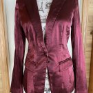 Rock & Republic Sz6 Dark Red Metallic Shiny One Button Blazer Jacket Rock & Republic Sz6 Dark Red Metallic Shiny One Button Blazer Jacket