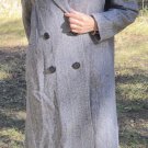 Vintage Women Petite Long Double Breasted Herringbone Wool Coat Vintage Size 6