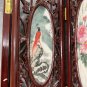 4 Panel Asian Mini Hinged Screen Detailed Geisha Girls Floral Table Art 12â tall