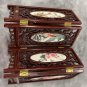 4 Panel Asian Mini Hinged Screen Detailed Geisha Girls Floral Table Art 12â tall