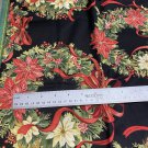 4 Yards Joann Poinsettia Cotton Quilting Fabric Red/Green Black Background 4 Yards Joann Poinsettia Cotton Quilting Fabric Red/Green Black Background