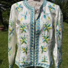 Etcetera Bejeweled Embroidered Jacket Light Yellow 100% Silk Lined Size 16 Etcetera Bejeweled Embroidered Jacket Light Yellow 100% Silk Lined Size 16