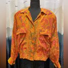 Linda Allard for Ellen Tracy Silk Vintage 90s Paisley Bomber Jacket Size 10