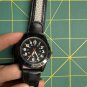 George Watch Men Silver Tone Black Easy To Read Dial Vegan Leather FMDOGE014